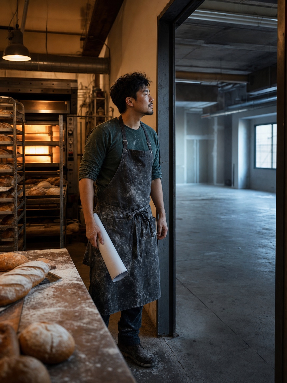 Bakery owner considering an adjoining space for future expansion